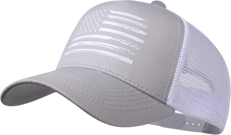 VIONLAN Baseball Cap, American Flag Trucker Hat for Men Women, Breathable Adjustable Fit Outdoor Mesh Snapback Hats - Image 1